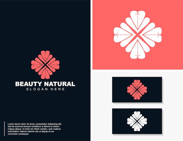 Logotipo natural de belleza de lujo