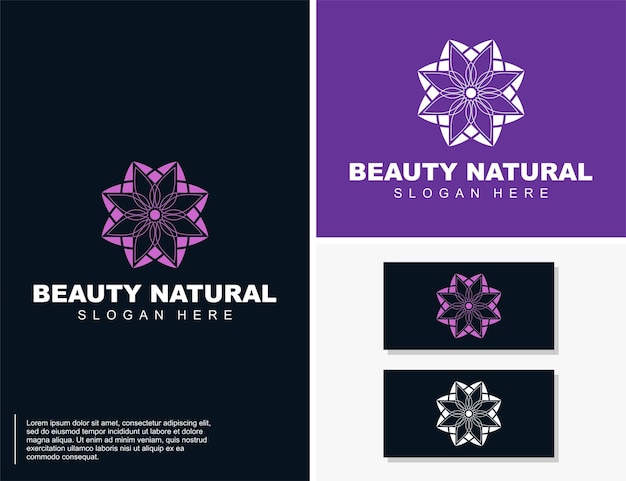 Logotipo natural de belleza de lujo