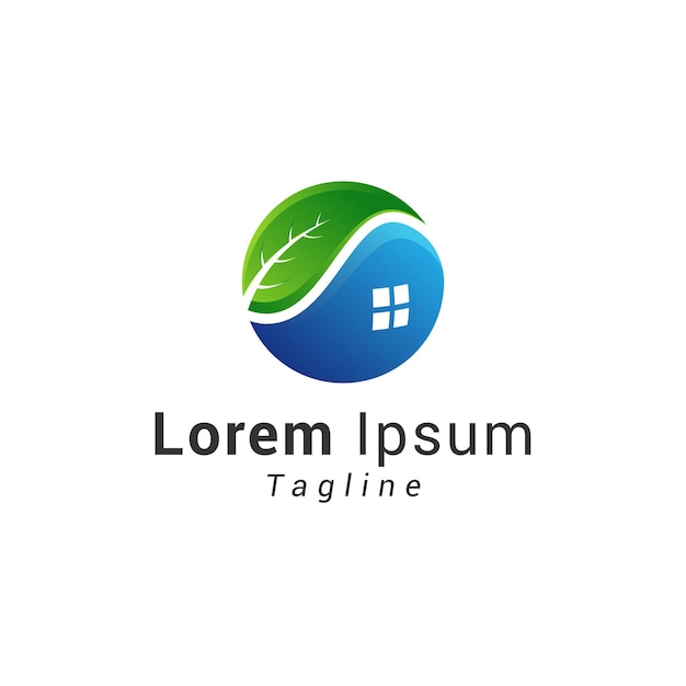 Logotipo natural de casa segura