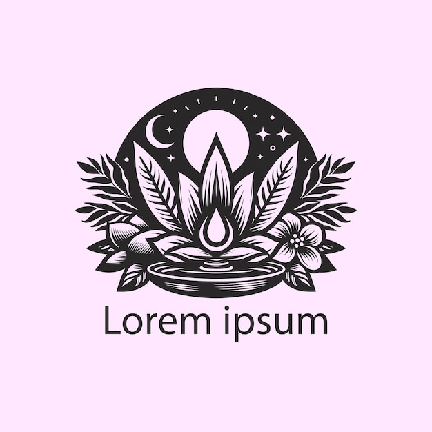 Logotipo natural Conjunto holístico degradado de spa
