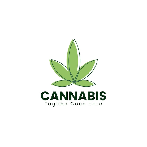 Logotipo natural de hojas de cannabis verde