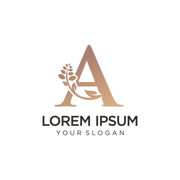 Logotipo de naturaleza con diseño de concepto de cuidado de personas vector premium