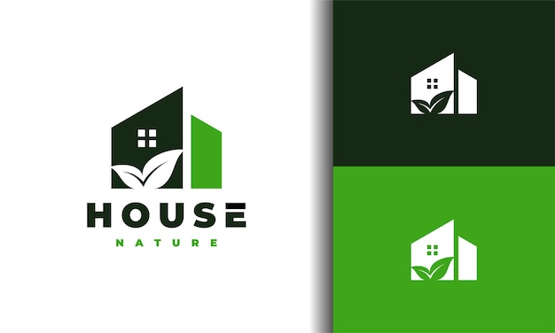 logotipo de la naturaleza de la hoja del hogar