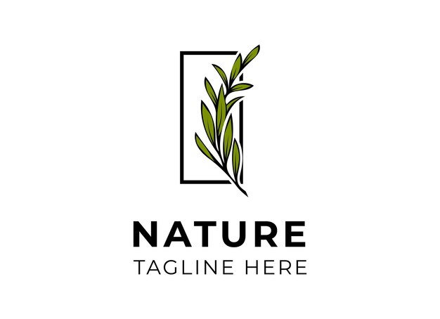 Logotipo de la naturaleza con un marco negro.