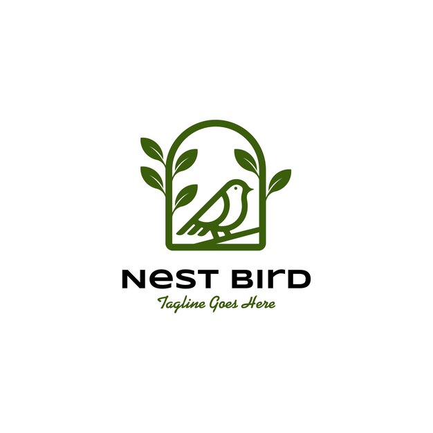 logotipo de la naturaleza del nido de pájaros