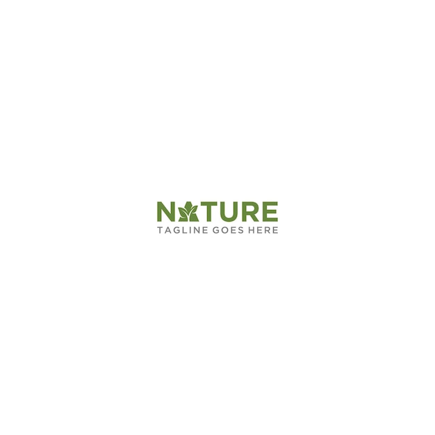 Logotipo de la naturaleza con planta en A