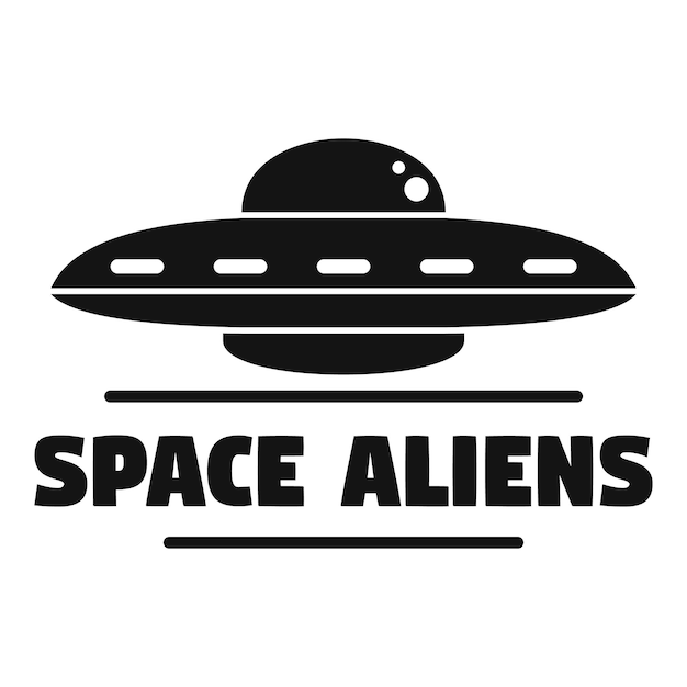 Logotipo de la nave alienígena Ilustración simple de la nave extraterrestre Logotipo vectorial para diseño web aislado sobre fondo blanco