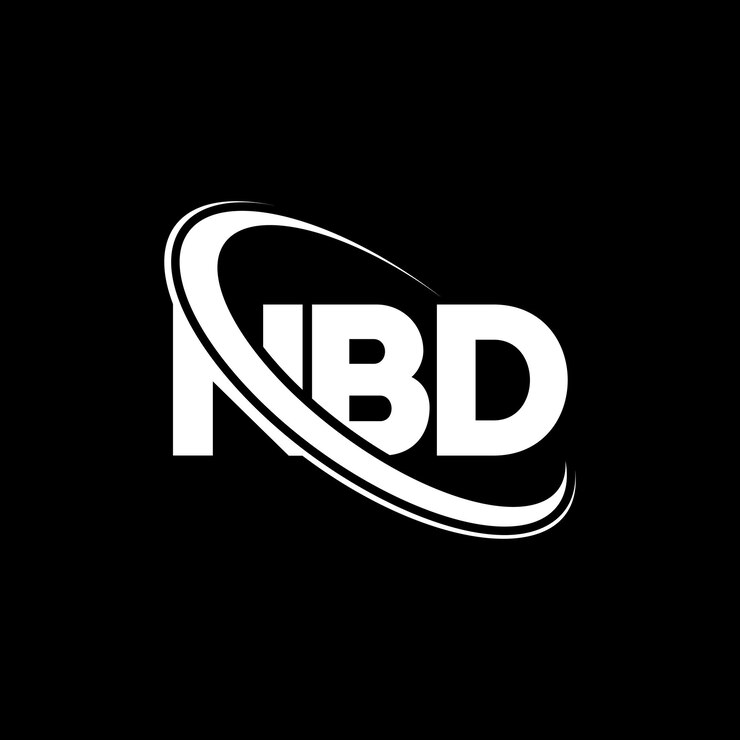 Vector el logotipo nbd, la letra nbd, el diseño del logotipo de la carta nbd, las iniciales, el logotipo de nbd vinculado con un círculo y un monograma en mayúsculas, la tipografía de nbd para el negocio tecnológico y la marca inmobiliaria.
