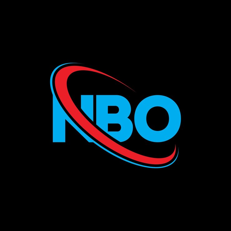 Vector logotipo de nbo: diseño de la letra nbo, iniciales, logotipo nbo vinculado con círculo y mayúscula, logotipo de monograma, tipografía nbo para negocios tecnológicos y marca inmobiliaria.