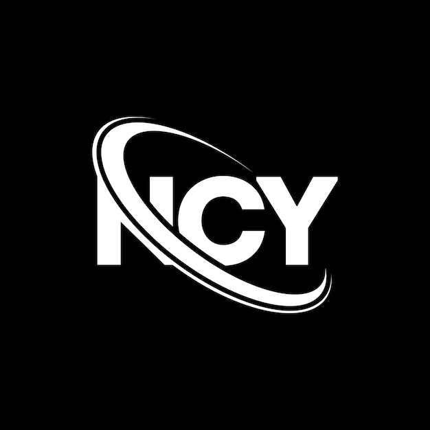 El logotipo NCY, la letra NCY, el diseño del logotipo de la carta NCY, las iniciales NCY, unido por un círculo y un monograma en mayúsculas, la tipografía NCY para el negocio tecnológico y la marca inmobiliaria.