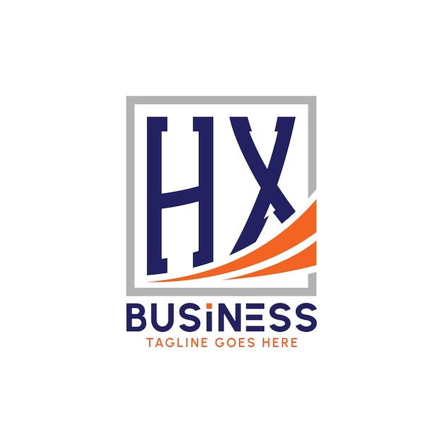 Logotipo de negocio HX Logotipo moderno de letra HX para la marca corporativa Logotipo de éxito de crecimiento HX
