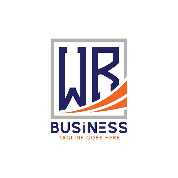 Logotipo de negocio de WR Logotipo moderno de WR para la marca corporativa Logotipo de éxito de crecimiento de WR