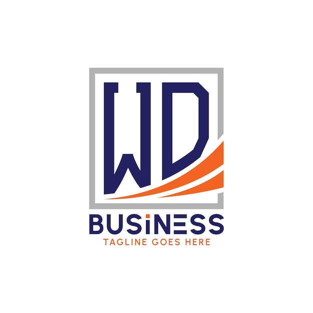 Logotipo de negocios WD Logotipo moderno de WD para la marca corporativa Logotipo de éxito de crecimiento WD