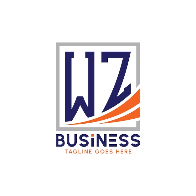 Logotipo de negocios WZ Logotipo moderno de WZ para la marca corporativa Logotipo de éxito de crecimiento WZ