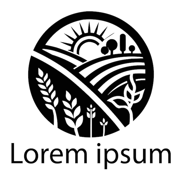 Un logotipo negro de la agricultura