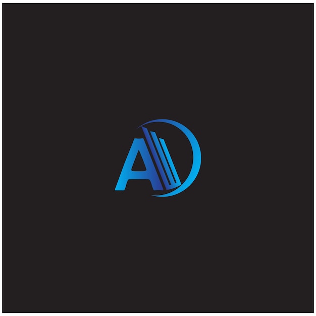 un logotipo negro y azul con un logotipo azul y blanco