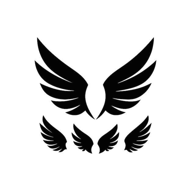 logotipo negro y blanco de dos alas con alas que dicen alas