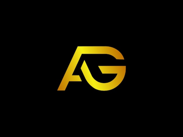 Vector logotipo negro y dorado con el título 'ag'