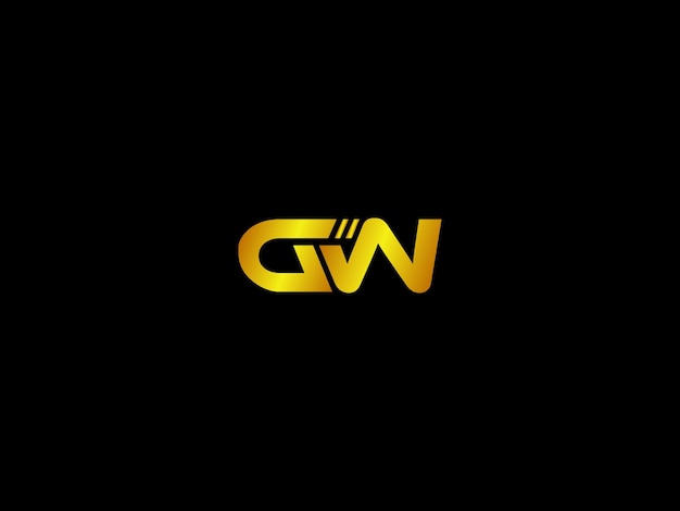 Logotipo negro y dorado con el título 'gw'