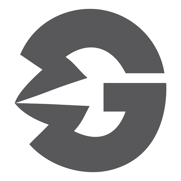 Vector un logotipo negro y gris con dos flechas en un círculo