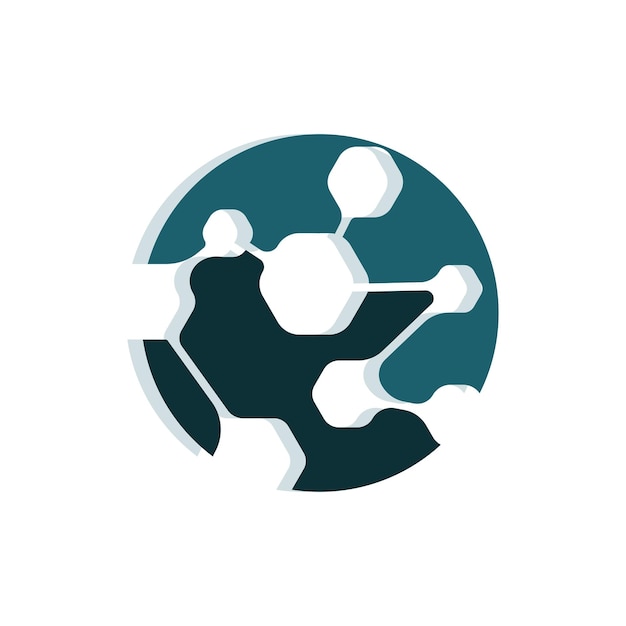 Logotipo De Neurona Cel Adn Red Vector Y Tecnología De Partículas Diseño De Plantilla De Ilustración Simple
