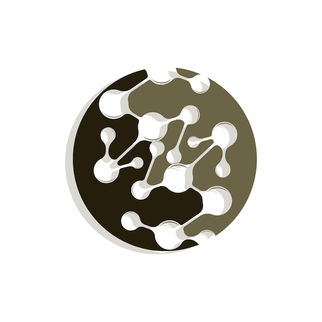 Logotipo De Neurona Cel Adn Red Vector Y Tecnología De Partículas Diseño De Plantilla De Ilustración Simple