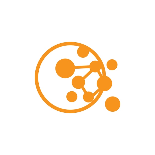 Logotipo De Neurona Cel Adn Red Vector Y Tecnología De Partículas Diseño De Plantilla De Ilustración Simple