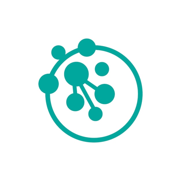 Logotipo De Neurona Cel Adn Red Vector Y Tecnología De Partículas Diseño De Plantilla De Ilustración Simple