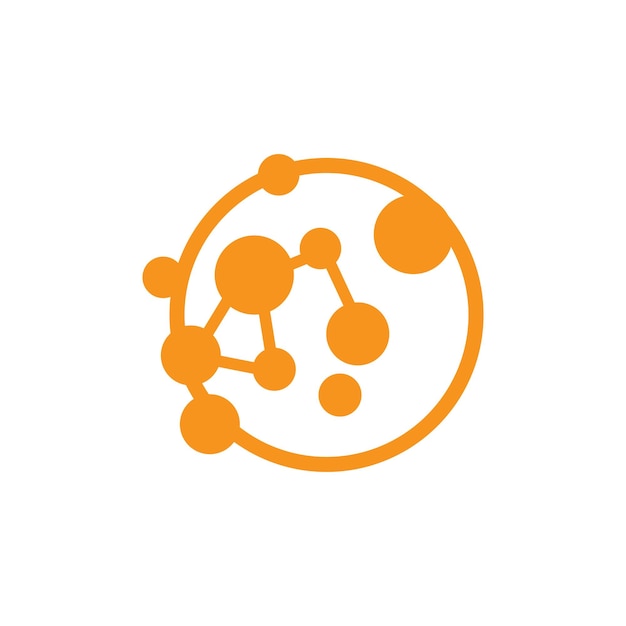 Logotipo De Neurona Cel Adn Red Vector Y Tecnología De Partículas Diseño De Plantilla De Ilustración Simple