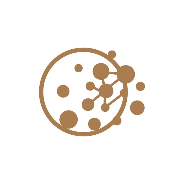 Logotipo De Neurona Cel Adn Red Vector Y Tecnología De Partículas Diseño De Plantilla De Ilustración Simple