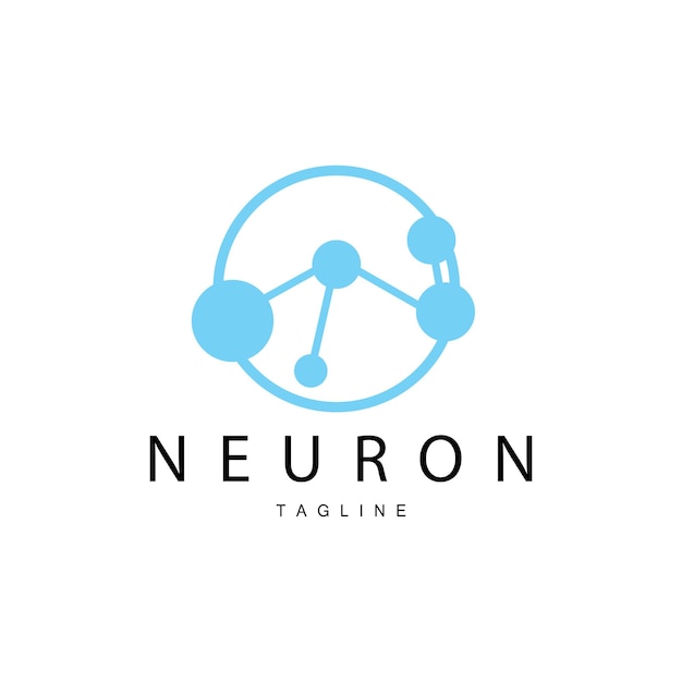 Logotipo De Neurona Cel Adn Red Vector Y Tecnología De Partículas Diseño De Plantilla De Ilustración Simple
