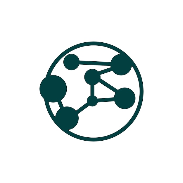Logotipo De Neurona Cel Adn Red Vector Y Tecnología De Partículas Diseño De Plantilla De Ilustración Simple