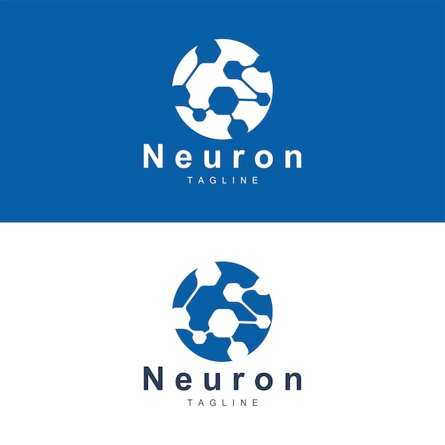 Logotipo De Neurona Cel Adn Red Vector Y Tecnología De Partículas Diseño De Plantilla De Ilustración Simple