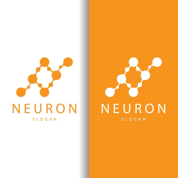 Logotipo de neurona nervio de neurona o algas vector plantilla de diseño de molécula abstracta ilustración