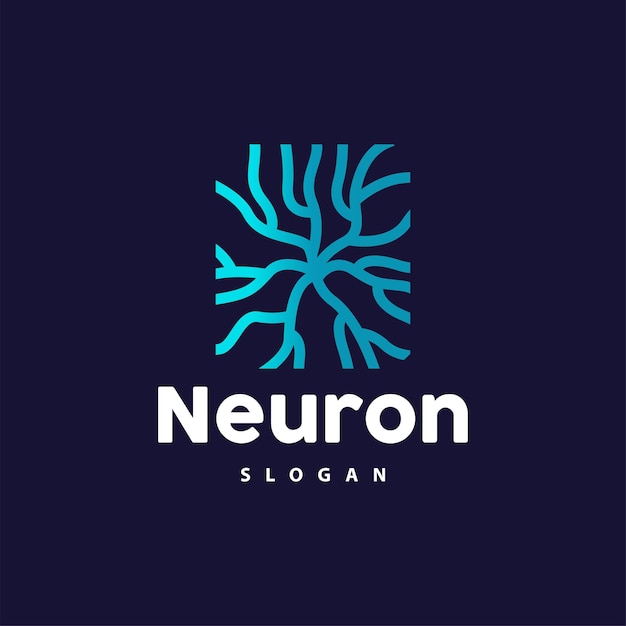 Logotipo de la neurona El nervio neuronal o el vector de las algas abstractas Ilustración de la plantilla de diseño de la molécula