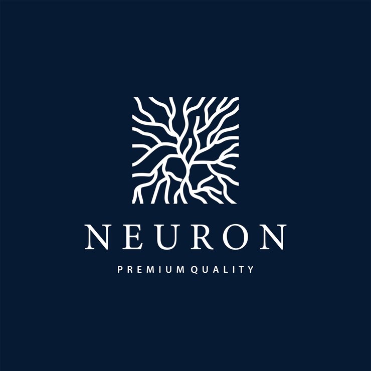 Logotipo de la neurona El nervio neuronal o el vector de las algas abstractas Ilustración de la plantilla de diseño de la molécula