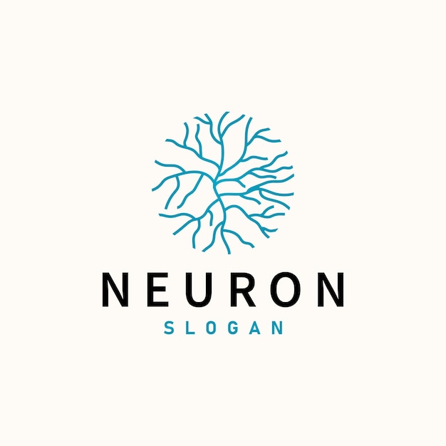 Logotipo de la neurona El nervio neuronal o el vector de las algas abstractas Ilustración de la plantilla de diseño de la molécula