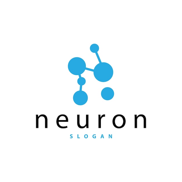 Logotipo de neurona Neuron Nervio o algas vectoriales Abstracto Diseño de moléculas Ilustración de plantilla