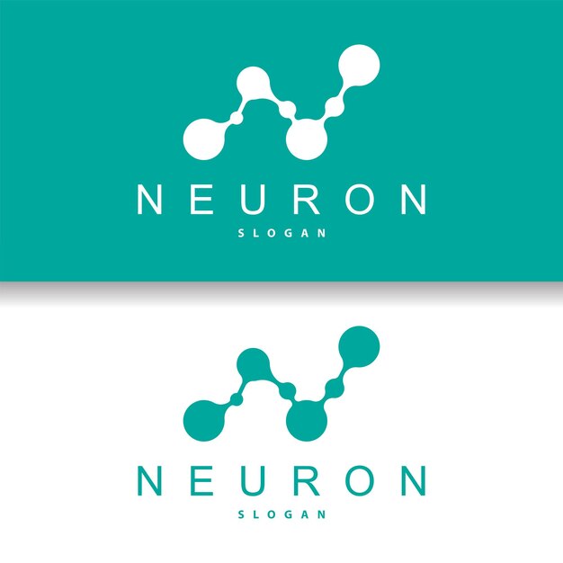 Logotipo de neurona Neuron Nervio o algas vectoriales Abstracto Diseño de moléculas Ilustración de plantilla