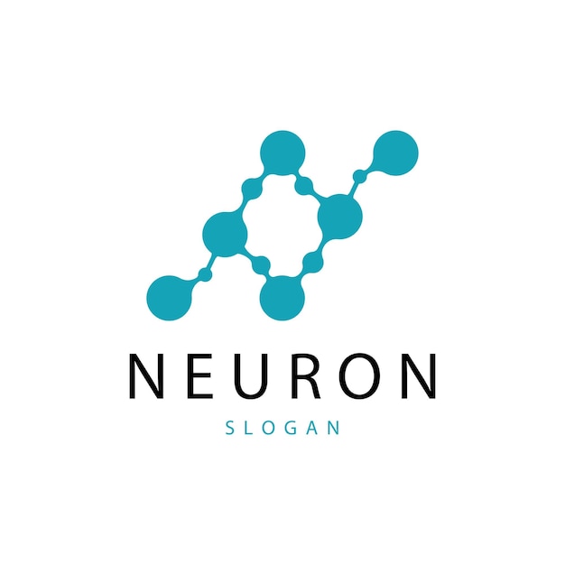 Logotipo de neurona Neuron Nervio o algas vectoriales Abstracto Diseño de moléculas Ilustración de plantilla