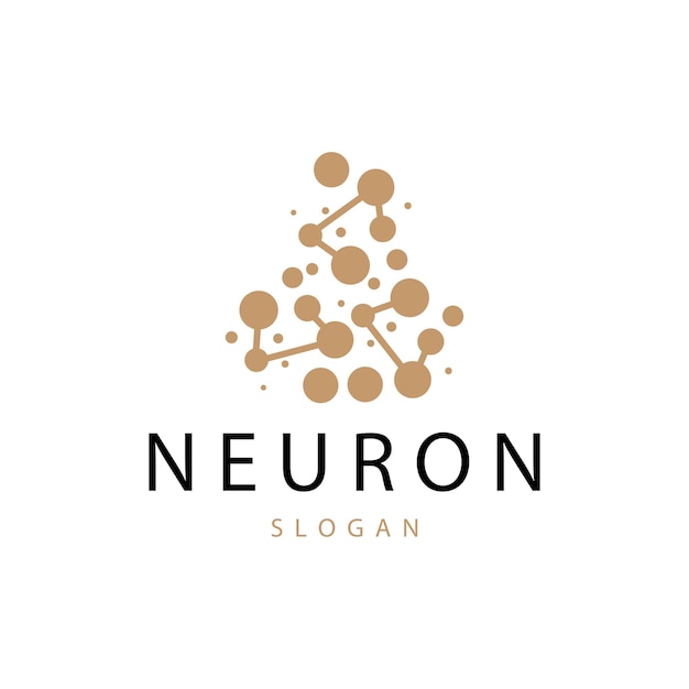 Logotipo de neurona Neuron Nervio o algas vectoriales Abstracto Diseño de moléculas Ilustración de plantilla