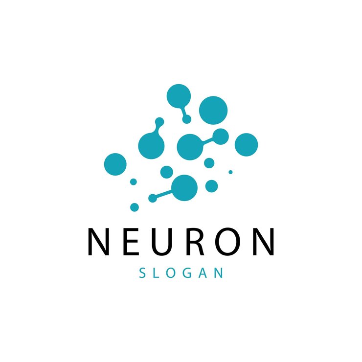 Logotipo de neurona Neuron Nervio o algas vectoriales Abstracto Diseño de moléculas Ilustración de plantilla