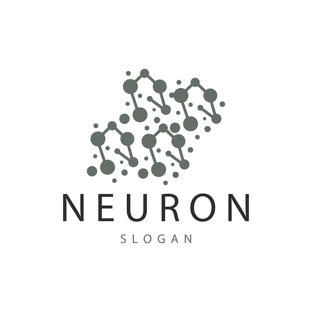 Logotipo de neurona Neuron Nervio o algas vectoriales Abstracto Diseño de moléculas Ilustración de plantilla