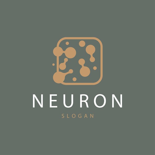 Vector logotipo de neurona neuron nervio o algas vectoriales abstracto diseño de moléculas ilustración de plantilla