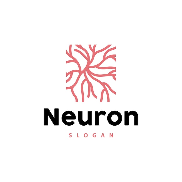 Logotipo de neurona Neuron Nervio o algas vectoriales Abstracto Diseño de moléculas Ilustración de plantilla