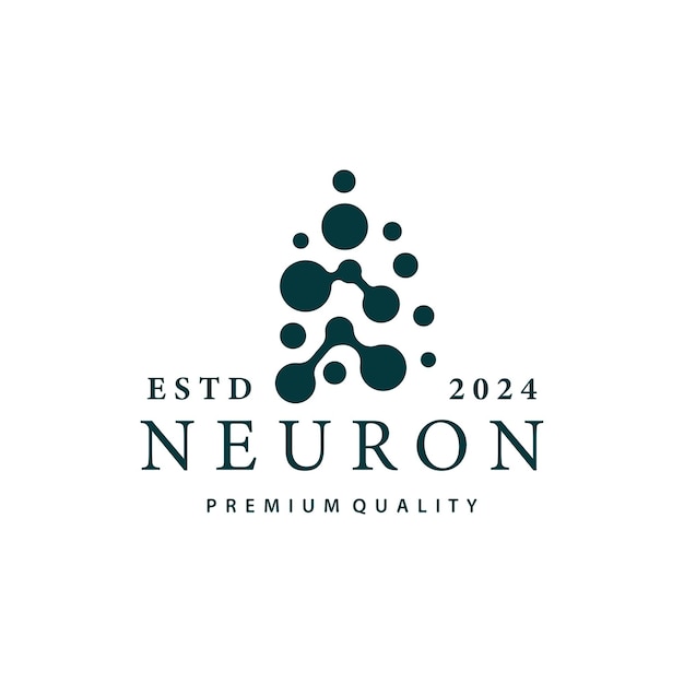 Logotipo de neurona Neuron Nervio o algas vectoriales Abstracto Diseño de moléculas Ilustración de plantilla