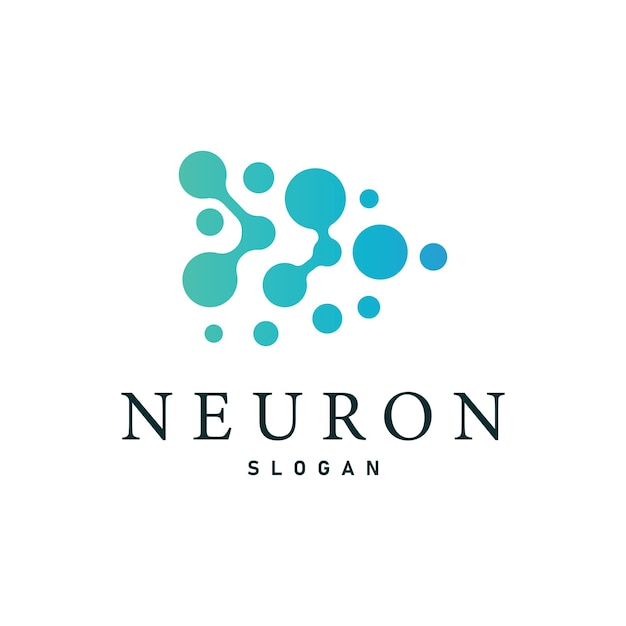 Logotipo de neurona Neuron Nervio o algas vectoriales Abstracto Diseño de moléculas Ilustración de plantilla