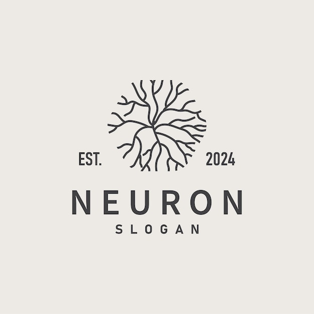 Logotipo de neurona Neuron Nervio o algas vectoriales Abstracto Diseño de moléculas Ilustración de plantilla