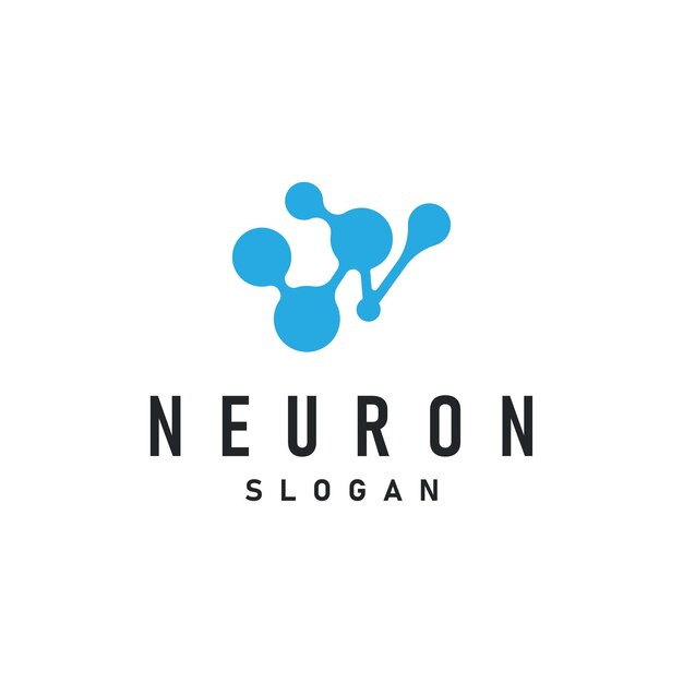 Logotipo de neurona Neuron Nervio o algas vectoriales Abstracto Diseño de moléculas Ilustración de plantilla