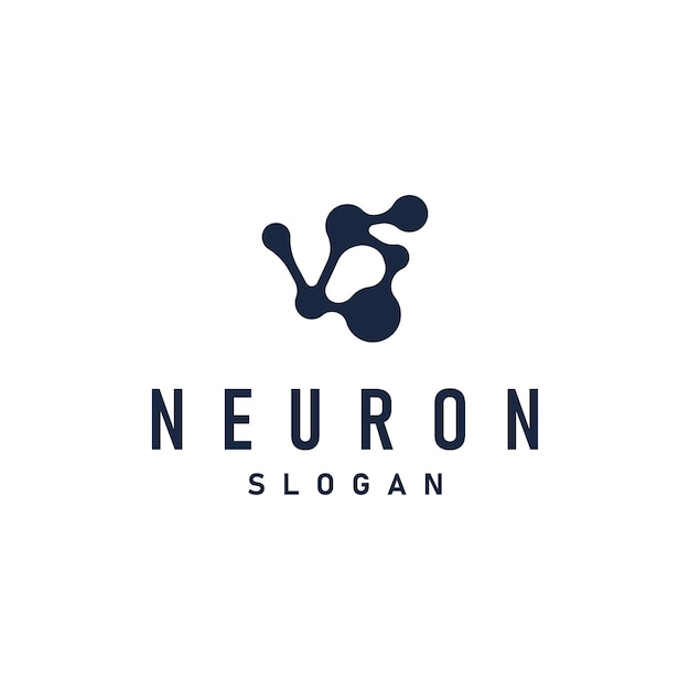 Logotipo de neurona Neuron Nervio o algas vectoriales Abstracto Diseño de moléculas Ilustración de plantilla
